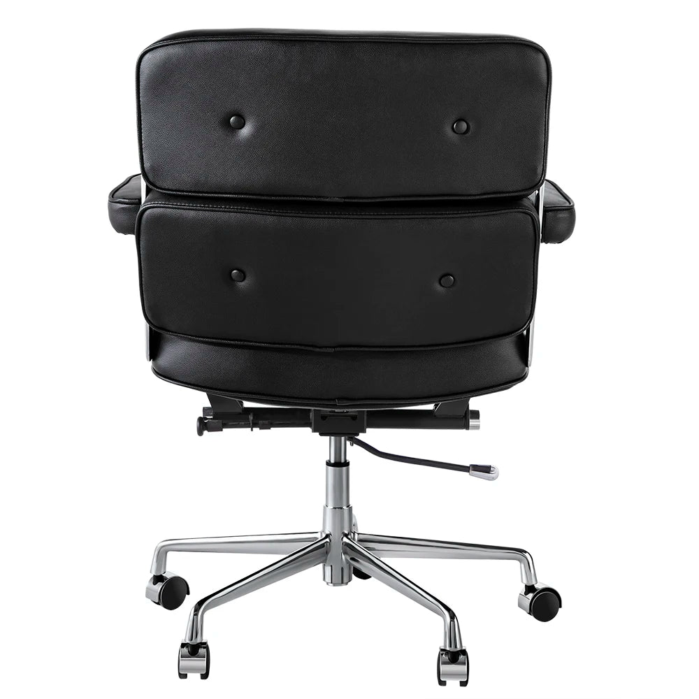 Black genuine leather office chair