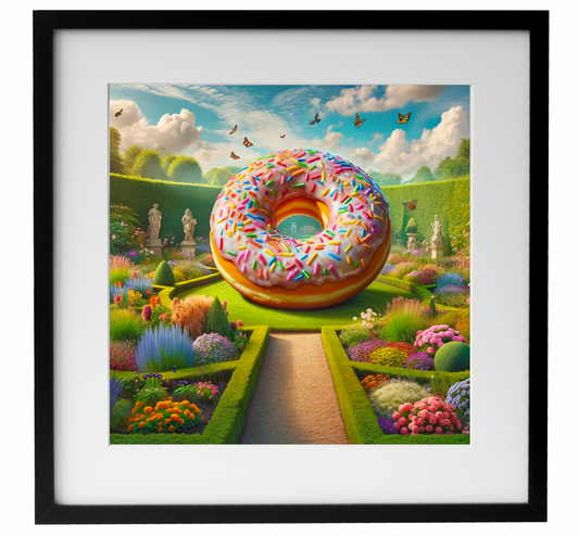 Giant glazed donut artwork