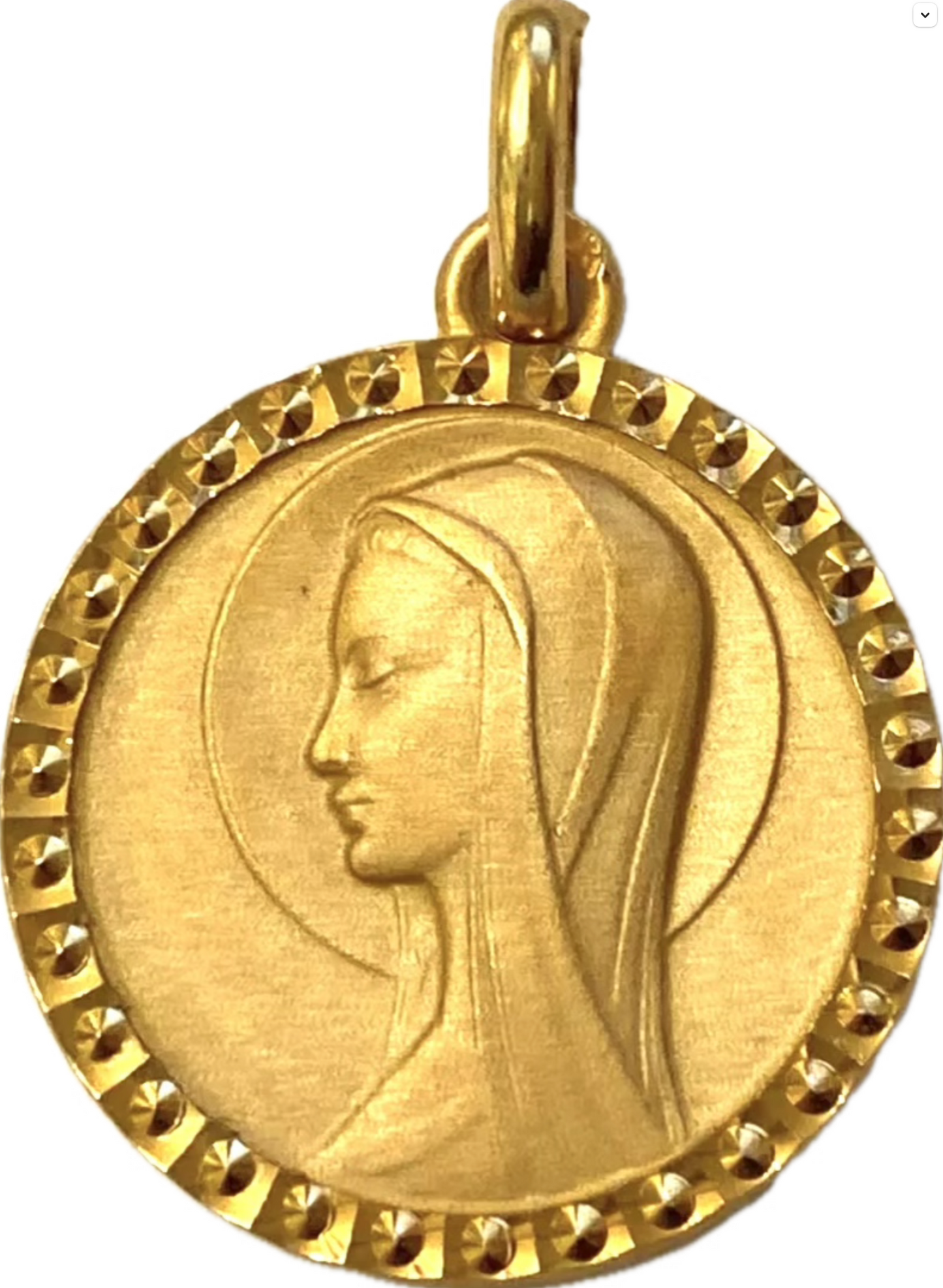 Virgin Mary Gold Plated Pendant vintage, size 2.2cm