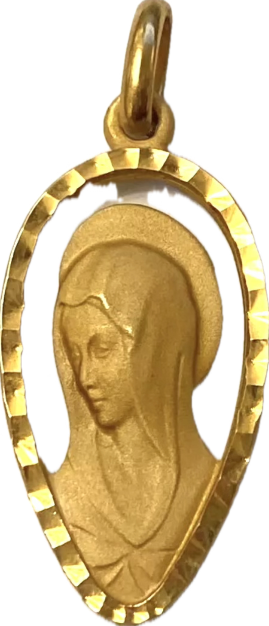 Virgin Mary Gold Plated Pendant vintage, size: 1.5cm X 2.5cm