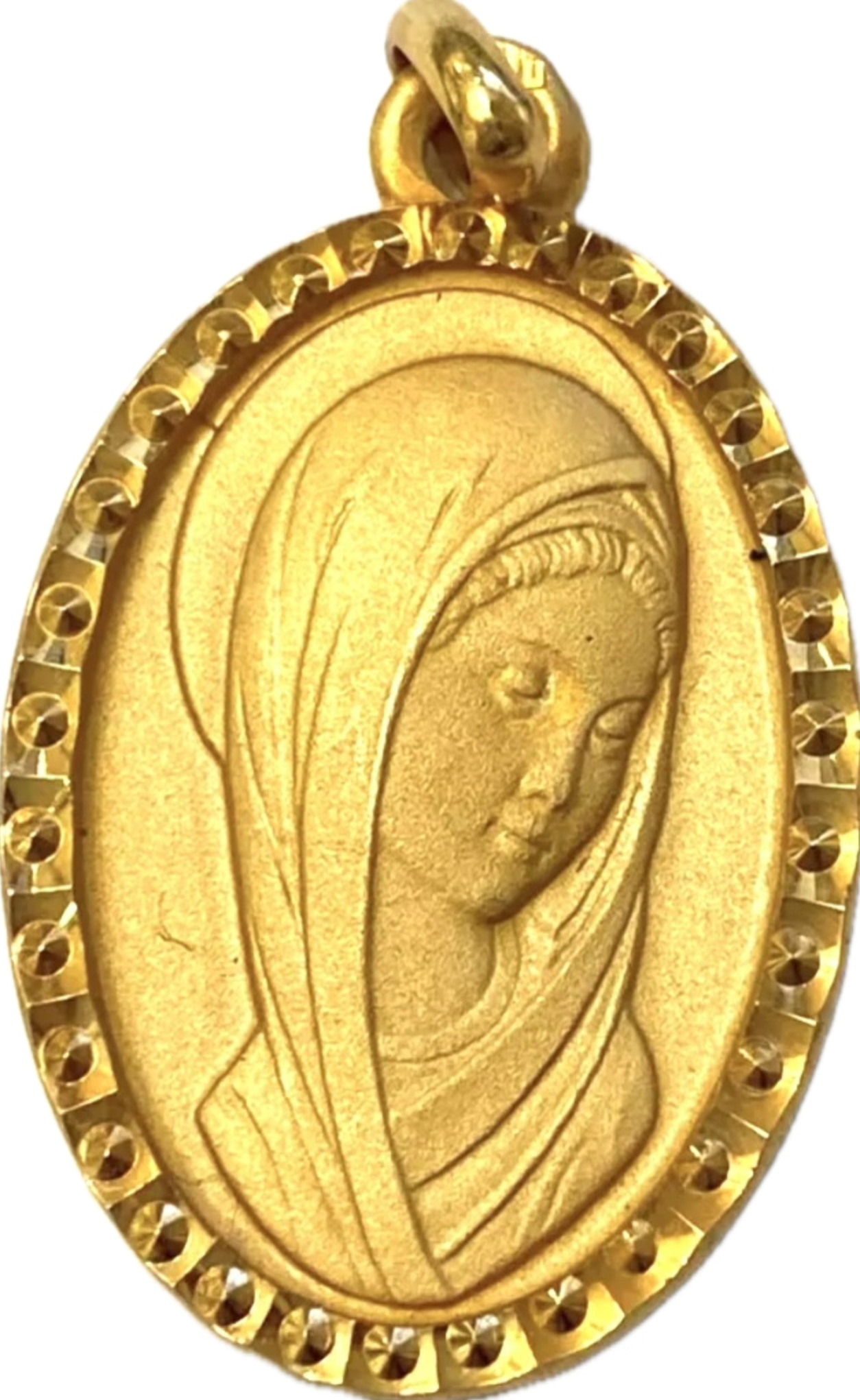Virgin Mary Gold Plated Pendant vintage, size: 1.8cm X 2.5cm