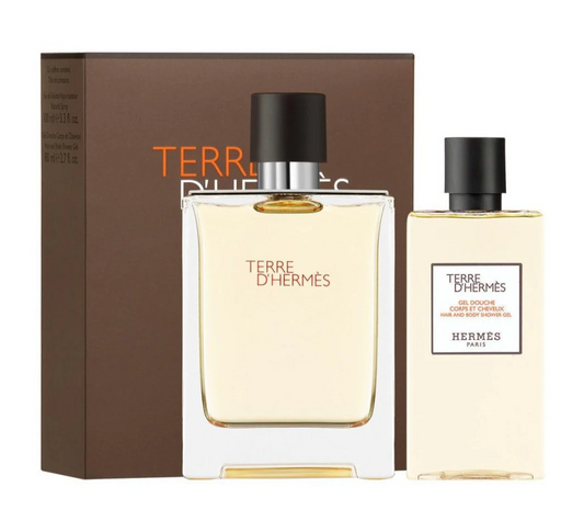 Terre d'hermès eau givrée kit eau de parfum 100ml + hair and body shower gel 80ml