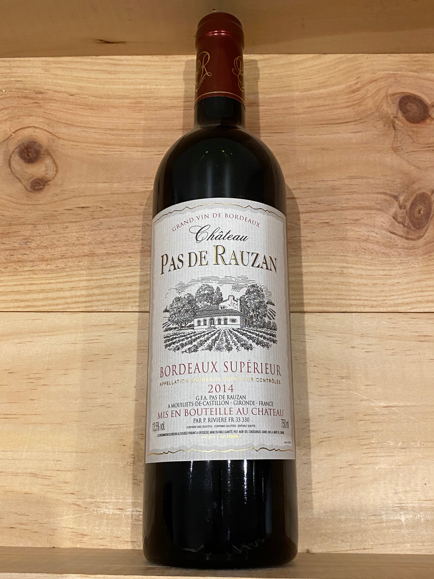 Château Pas de Rauzan 2014 Bordeaux supérieur