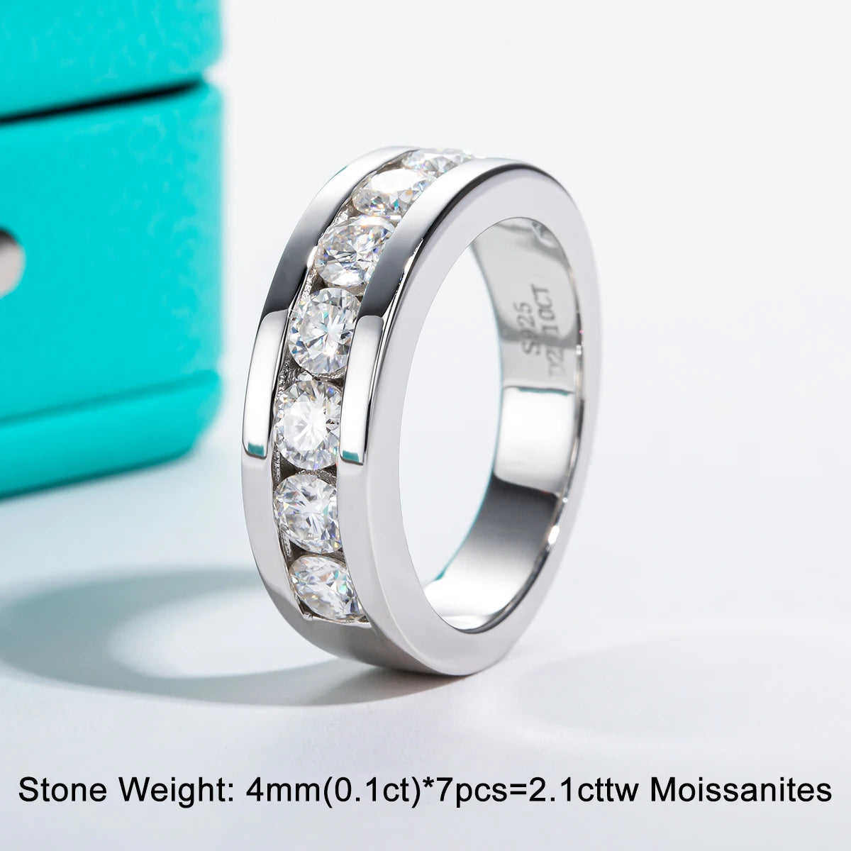 Moissanite men ring 925 Sterling Silver 18K Gold Plated  GRA Certificate Lab Created Diamond  4mm