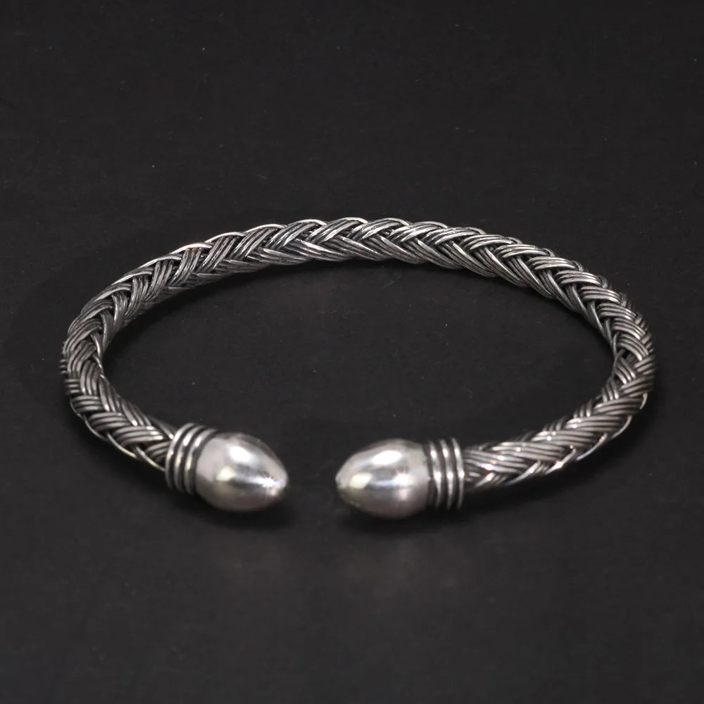 Woven Cuff Bracelet S990 Sterling Silver