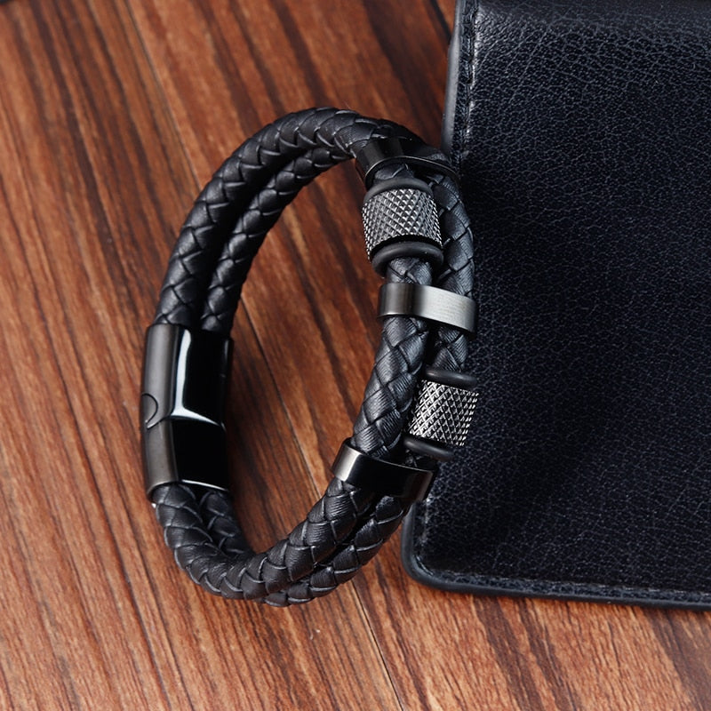 Braid Rope Genuine Leather  Bracelet