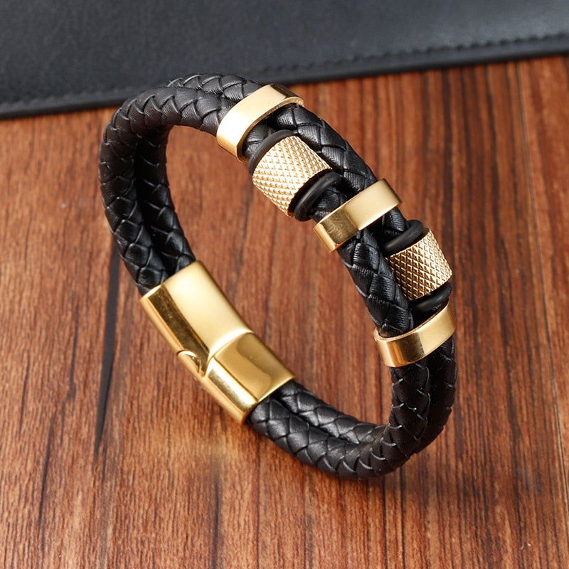 Braid Rope Genuine Leather  Bracelet