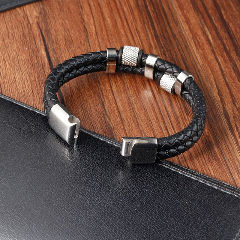 Braid Rope Genuine Leather  Bracelet