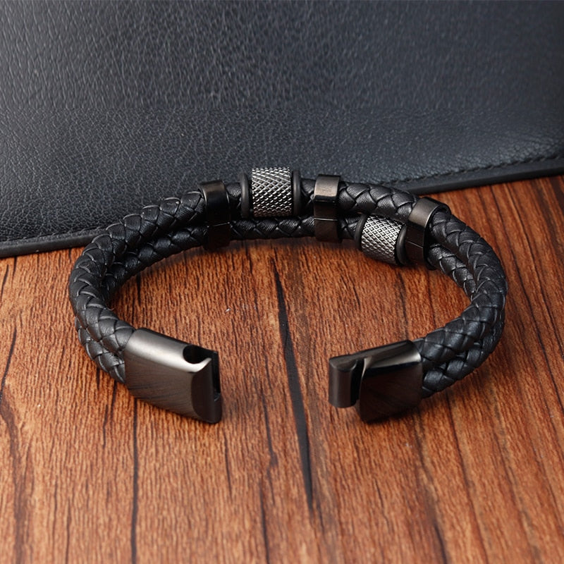 Braid Rope Genuine Leather  Bracelet