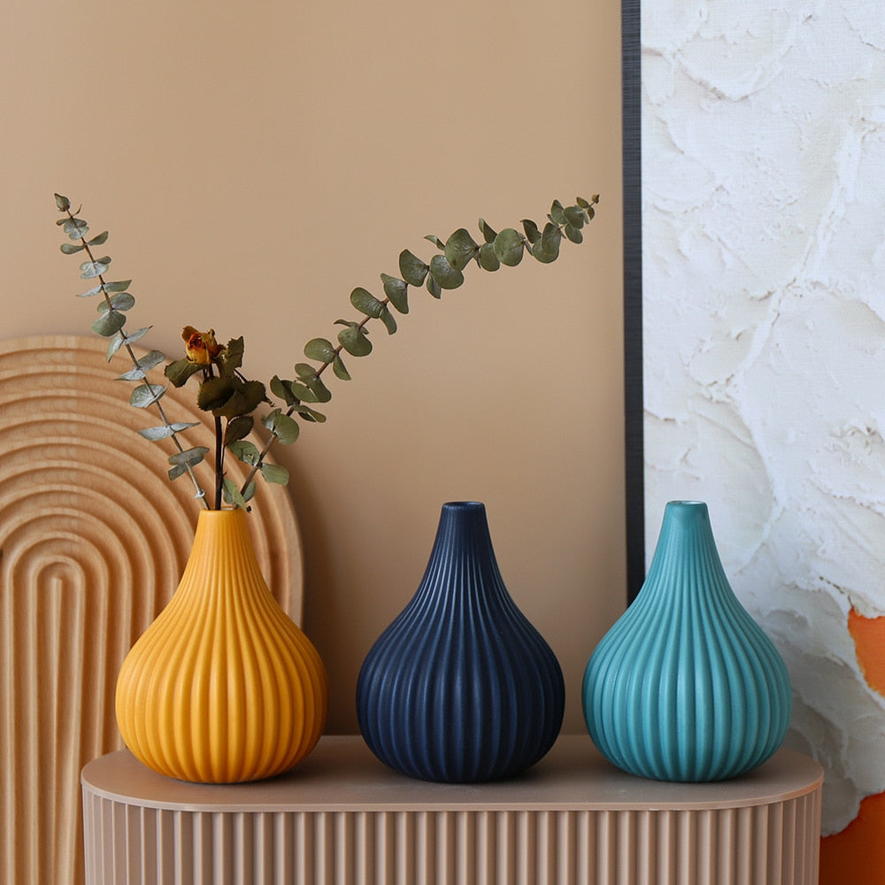 Small Vertical Stripes Ceramic Vase