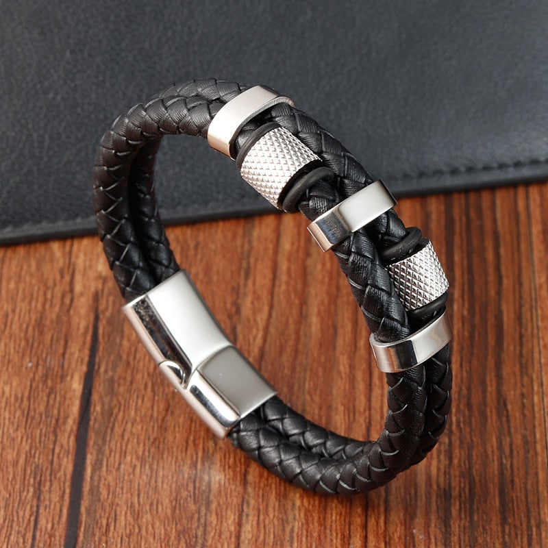 Braid Rope Genuine Leather  Bracelet