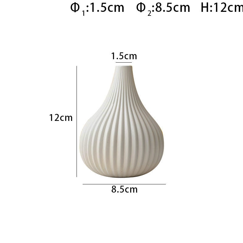 Small Vertical Stripes Ceramic Vase