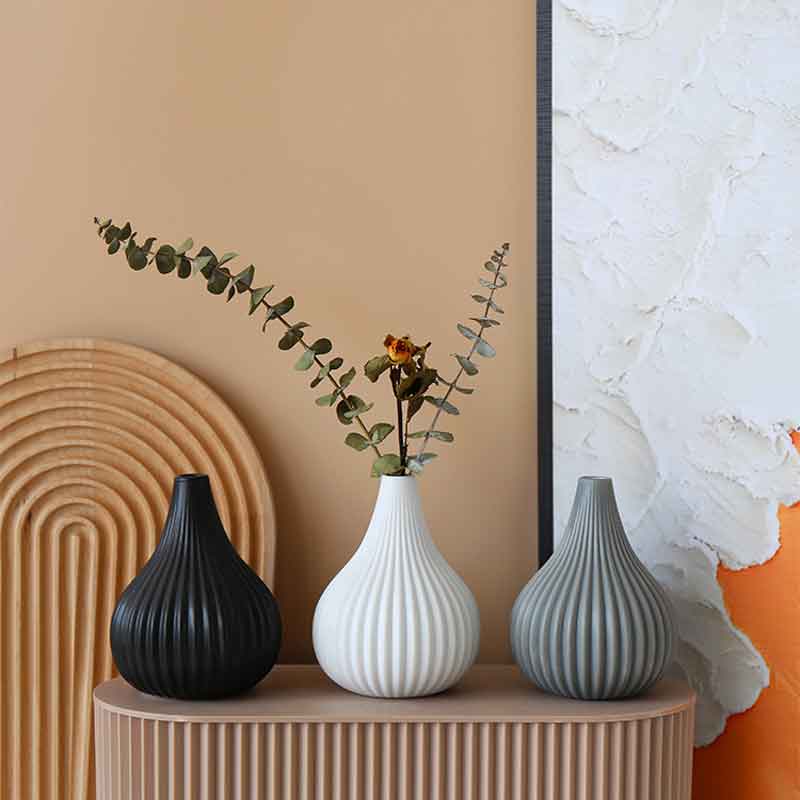 Small Vertical Stripes Ceramic Vase