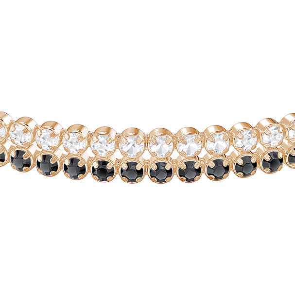 SWAROVSKI BRACELET SUBTLE DOUBLE, NOIR, PLAQUÉ OR ROSE   5352092