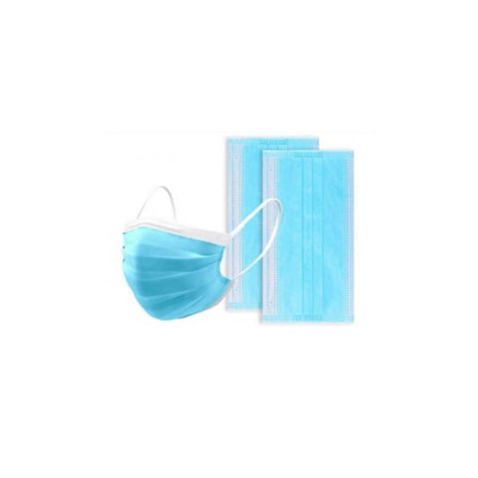 Blue Face Mask 3ply Disposable Elastic Loop Pack 50 pcs BLUE MASK