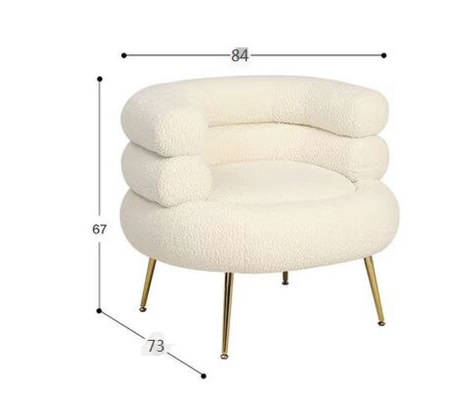 Light Luxury Scandinavian Single Sofa Designer Creative Lamb&#39;s Wool Art Leisure Chair