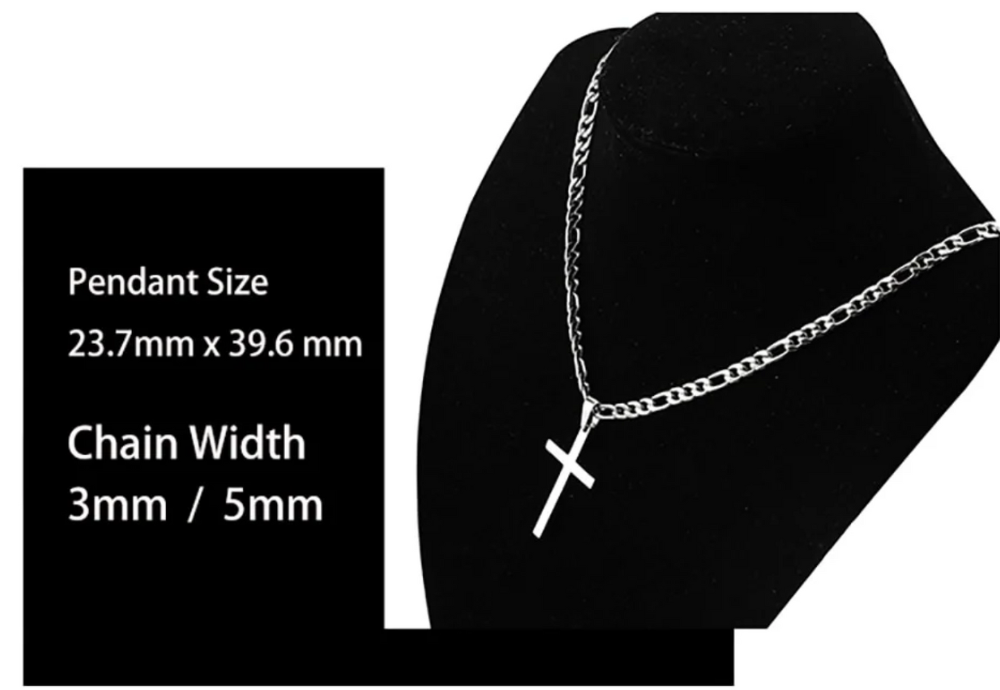 Cross Pendant Necklaces For Men, Fashion Chain 316L Stainless Steel