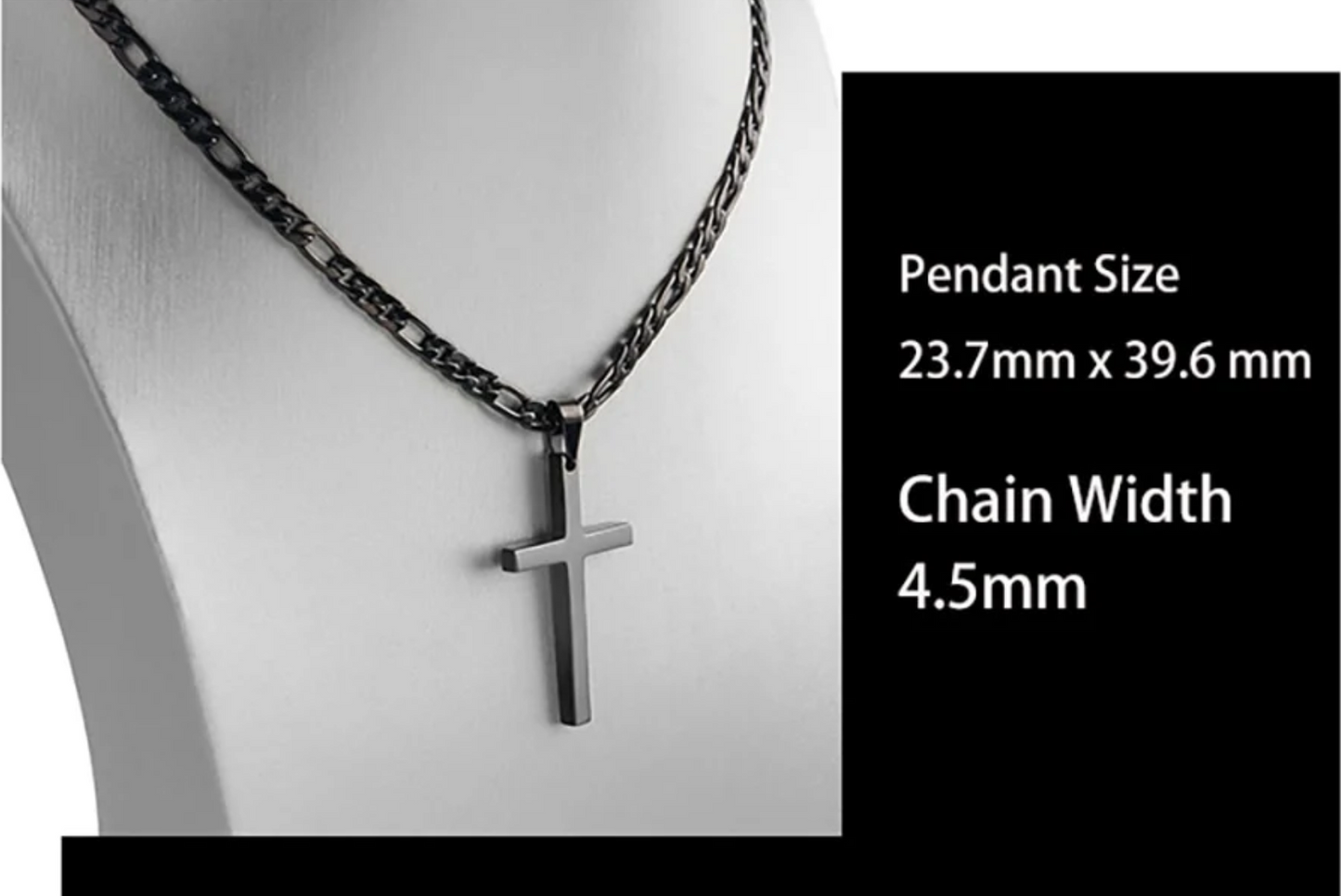 Cross Pendant Necklaces For Men, Fashion Chain 316L Stainless Steel