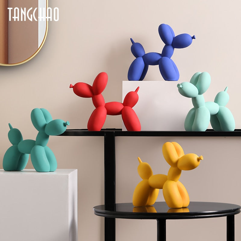 Balloon Dog Figurines For Interior Home Decor Nordic Modern Resin Animal Figurine Sculpture Statue Home Living Room Decoration