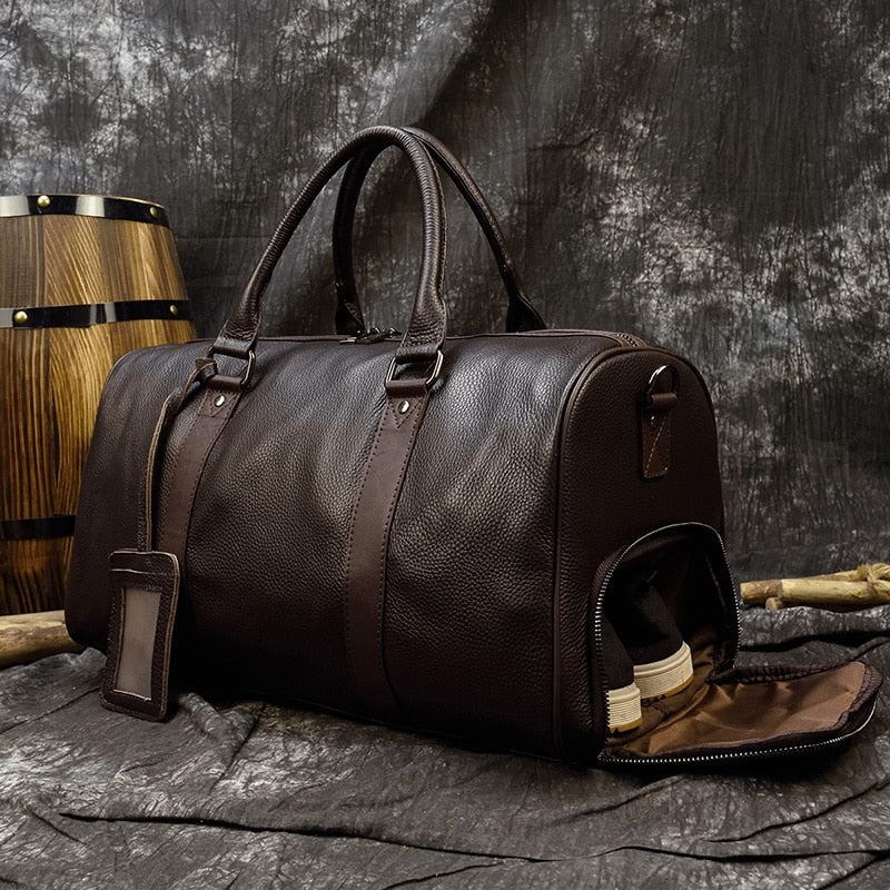 Luxury Genuine Leather Travel Bag Cow Leather