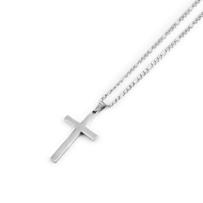 Cross Pendant Necklaces For Men, Fashion Chain 316L Stainless Steel