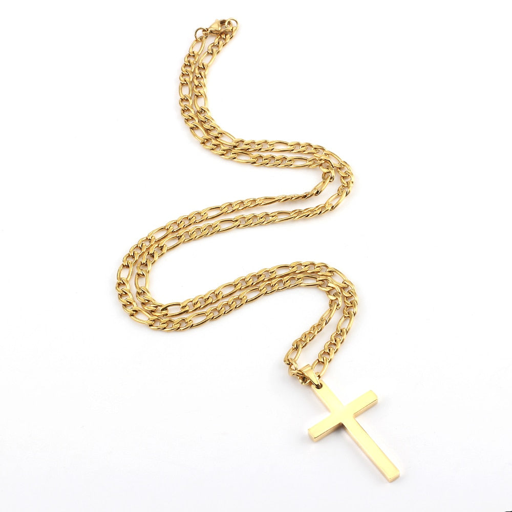 Cross Pendant Necklaces For Men, Fashion Chain 316L Stainless Steel