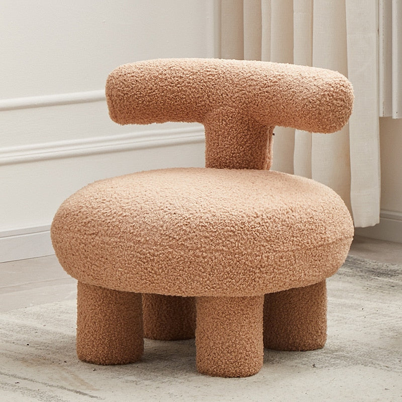 Lamb Velvet Single Casual Small Sofa Chair