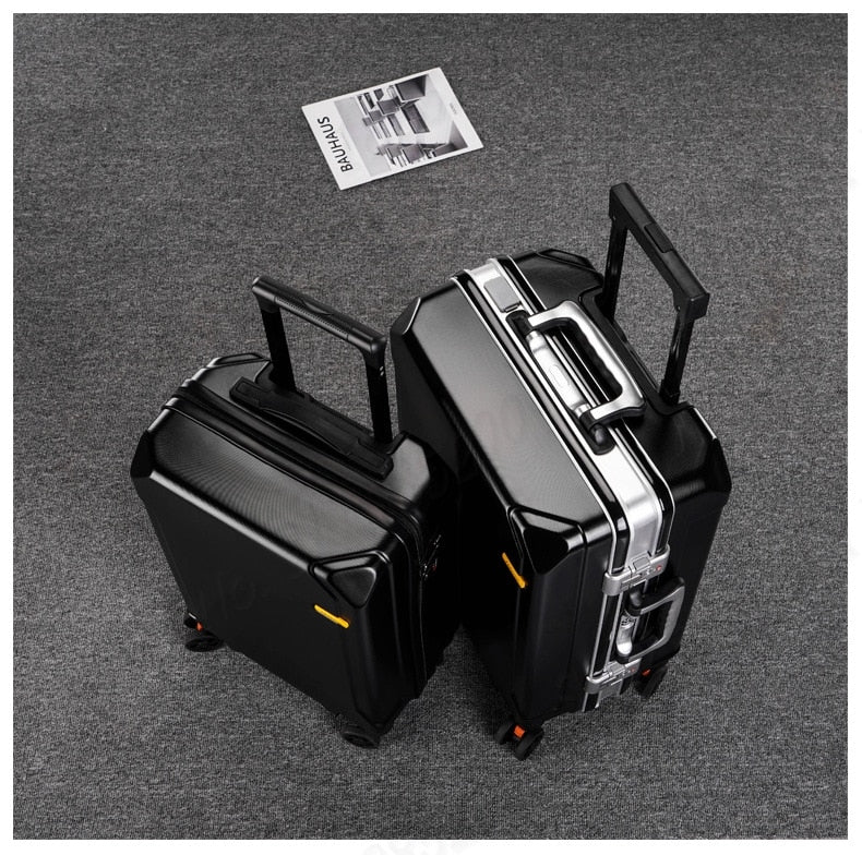 Popular Fashion Rolling Luggage 20&quot; 22&quot; 24&quot; 26&quot; Inch Brand Suitcase Men Aluminum Frame Travel Suitcase