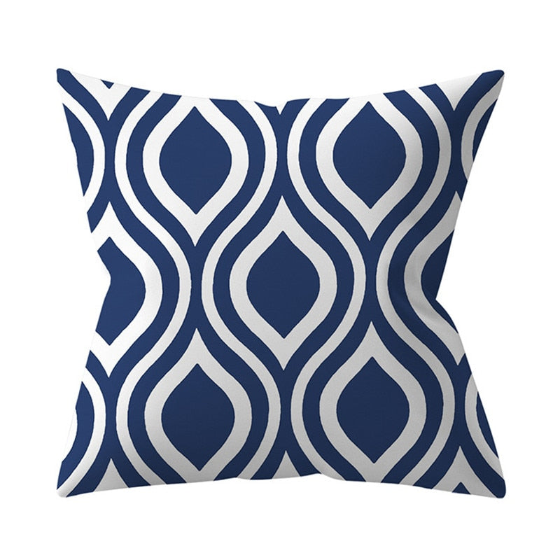 Navy Blue Mandala Geometric Cushion Cover