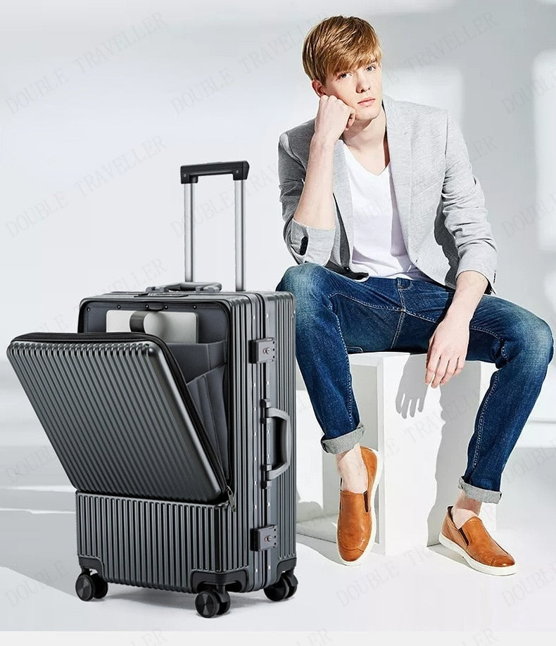 Aluminum frame Travel suitcases Universal wheel Trolley , carry on Luggage