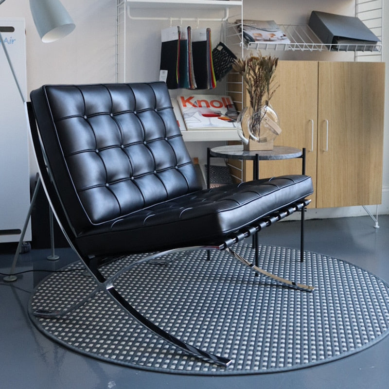 Barcelona Chair modern style, Leather and Stainless steel