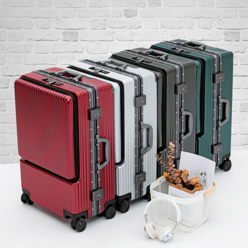 Aluminum frame Travel suitcases Universal wheel Trolley , carry on Luggage