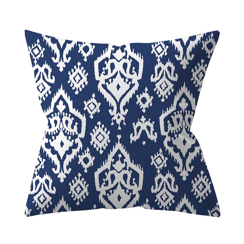 Navy Blue Mandala Geometric Cushion Cover