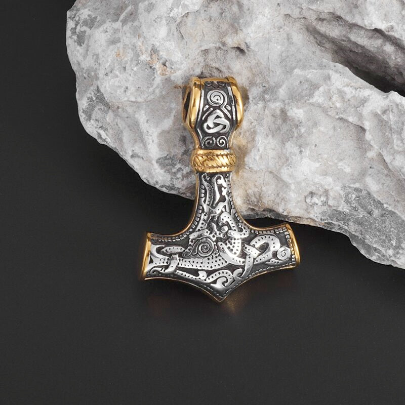 Trending Nordic Mythology Thor Hammer Pendant Necklaces for Men