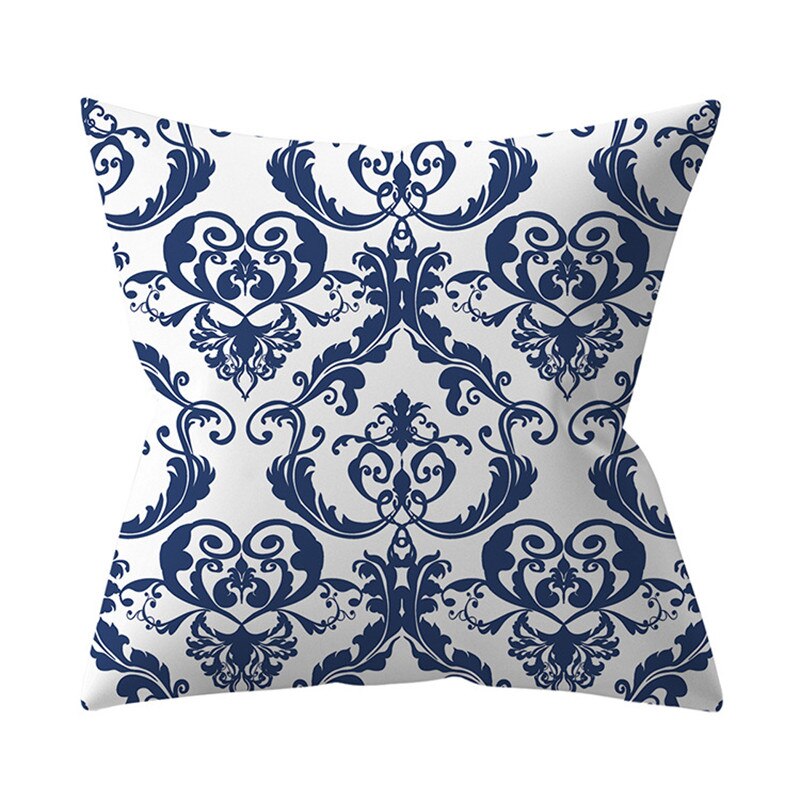 Navy Blue Mandala Geometric Cushion Cover