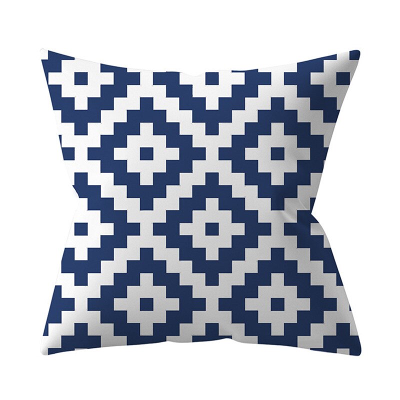 Navy Blue Mandala Geometric Cushion Cover