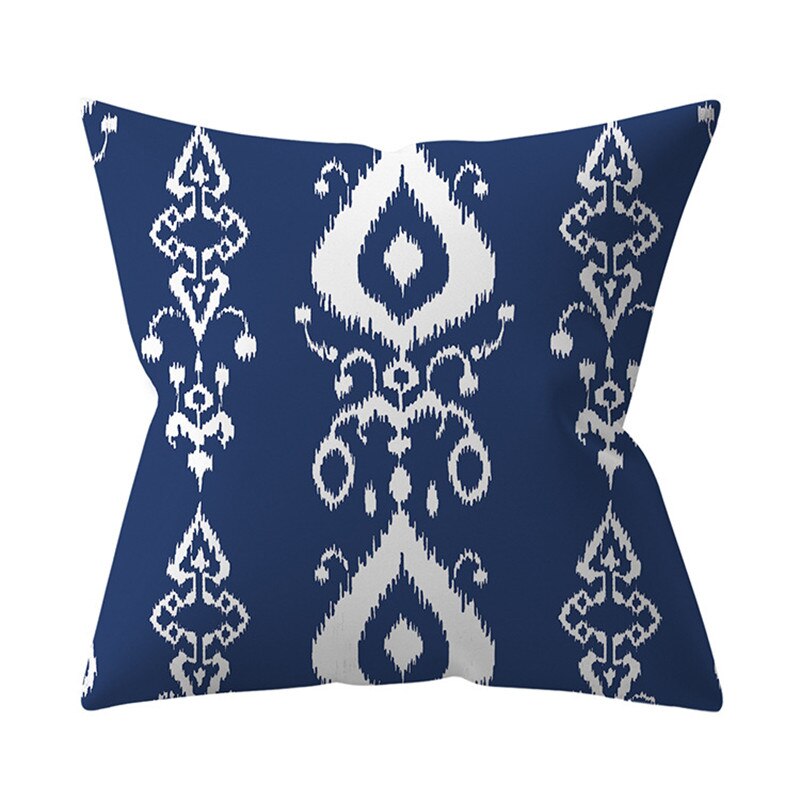 Navy Blue Mandala Geometric Cushion Cover