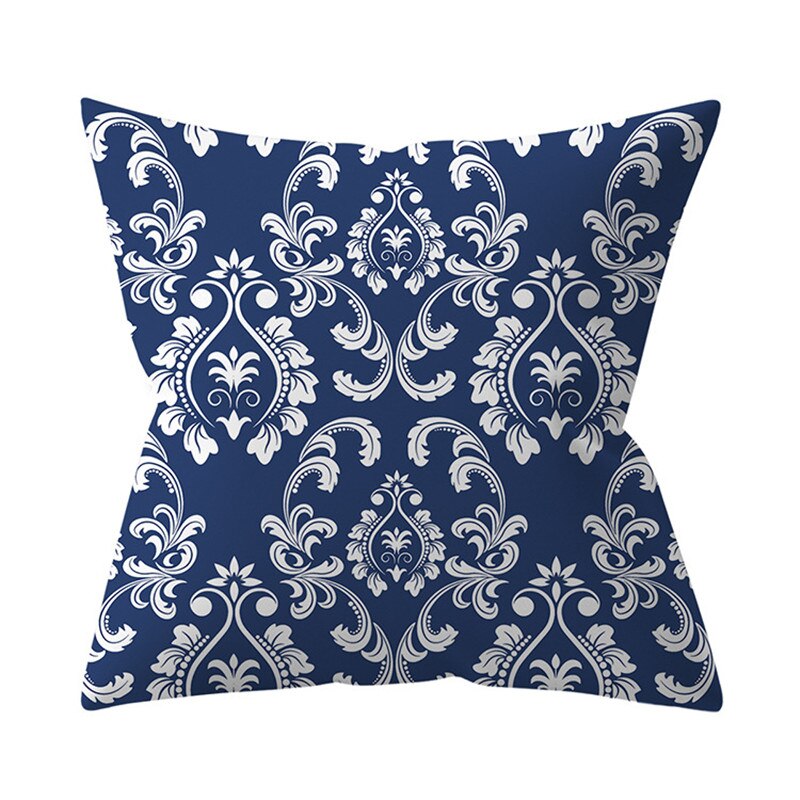 Navy Blue Mandala Geometric Cushion Cover