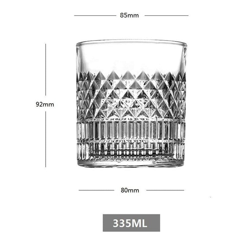 Crystal Whisky Glass 4Pcs 335ml, with Classy Gift Box, Old Fashioned Glasses