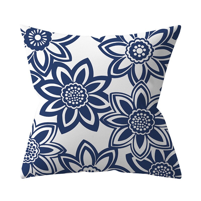 Navy Blue Mandala Geometric Cushion Cover