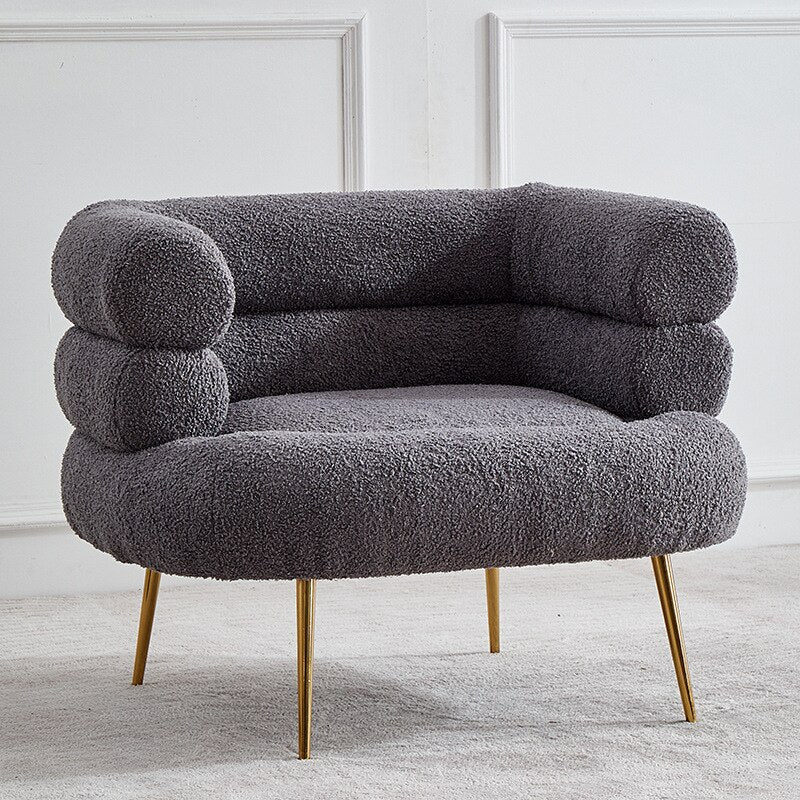 Light Luxury Scandinavian Single Sofa Designer Creative Lamb&#39;s Wool Art Leisure Chair