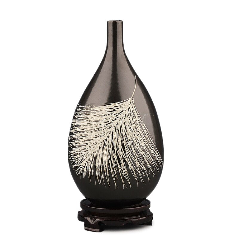 Home Decor Ceramic Vase Modern Angel Feather Water Drop Vase Living Room Decoration Decoration Flower Arrangement Vase