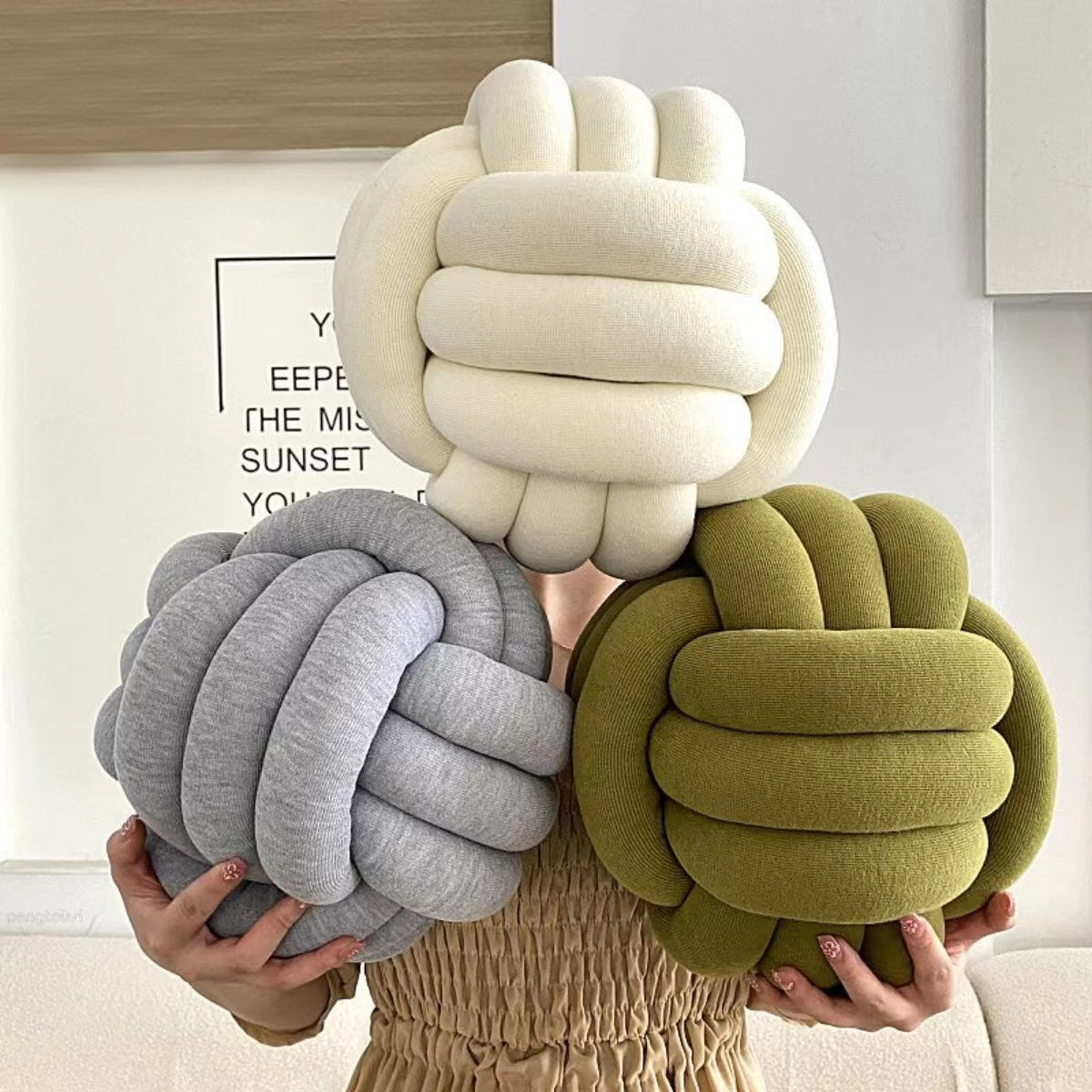 Hand Knot Cushion Sofa  Handmade Knotted Ball