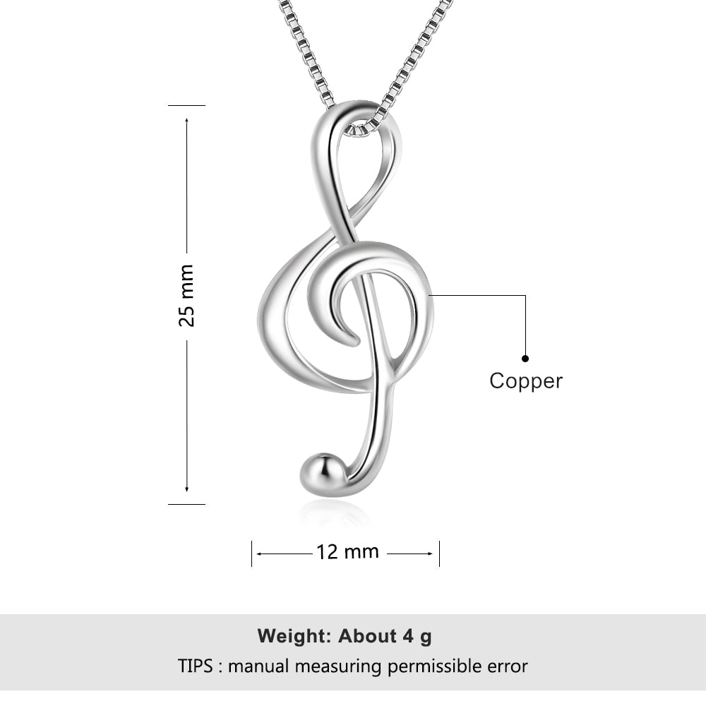 Silver Color Musical Note Necklaces &amp; Pendant Necklace for women