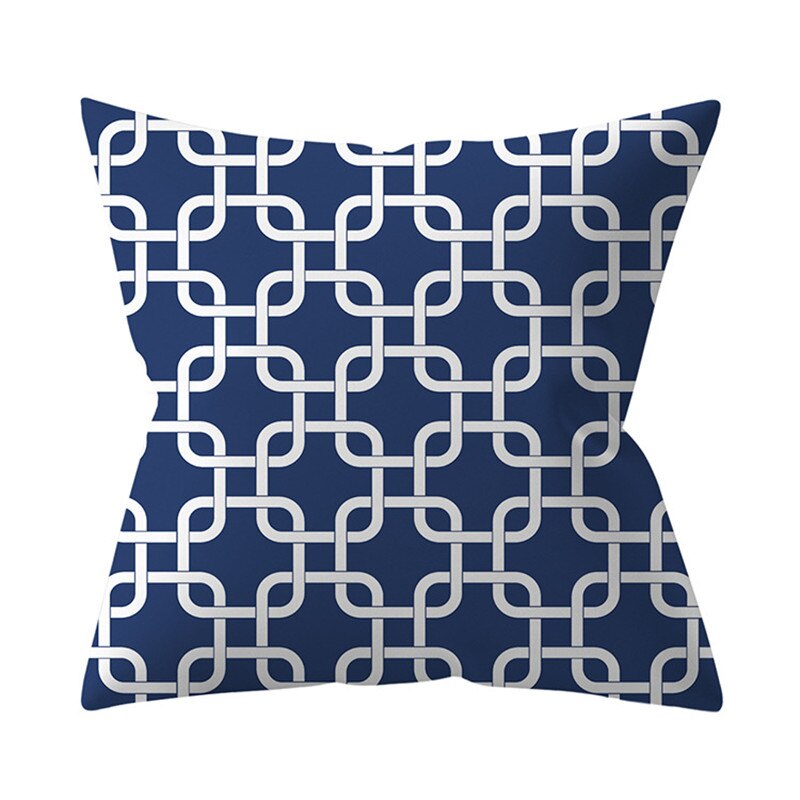 Navy Blue Mandala Geometric Cushion Cover