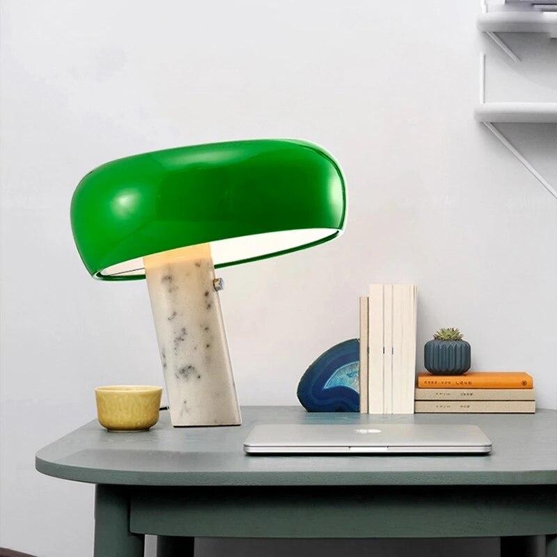 Mushroom Table Lamp marble style LED Desk Light