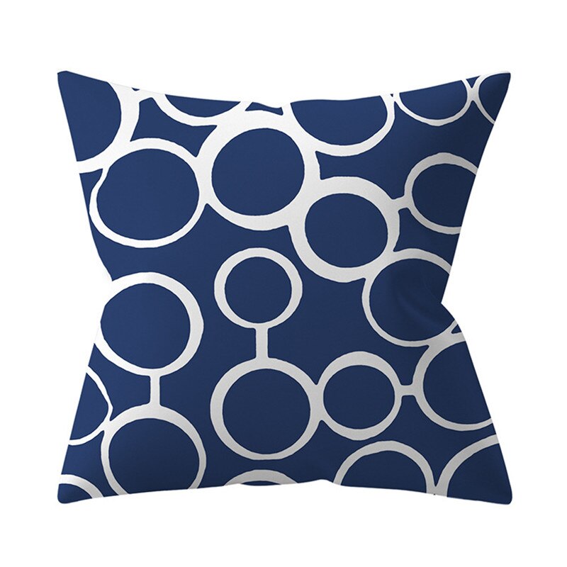 Navy Blue Mandala Geometric Cushion Cover