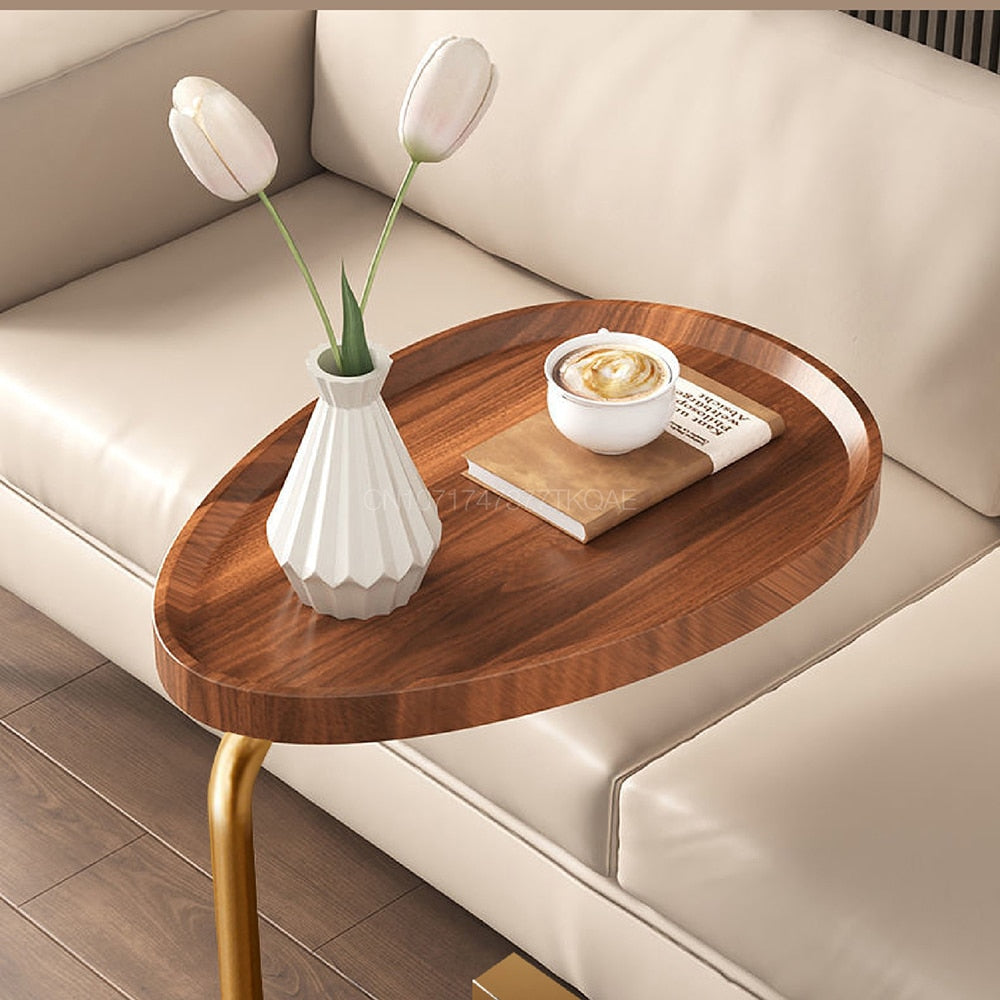 Oval shape coffee table, modern style, solid wood counter top