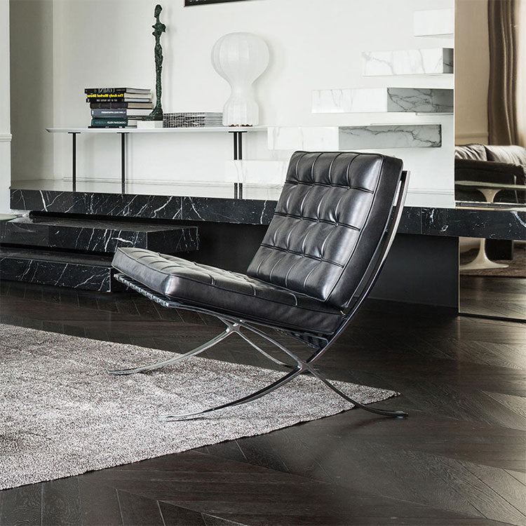 Barcelona Chair modern style, Leather and Stainless steel