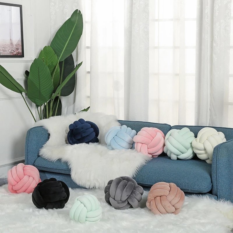 Hand Knot Cushion Sofa  Handmade Knotted Ball